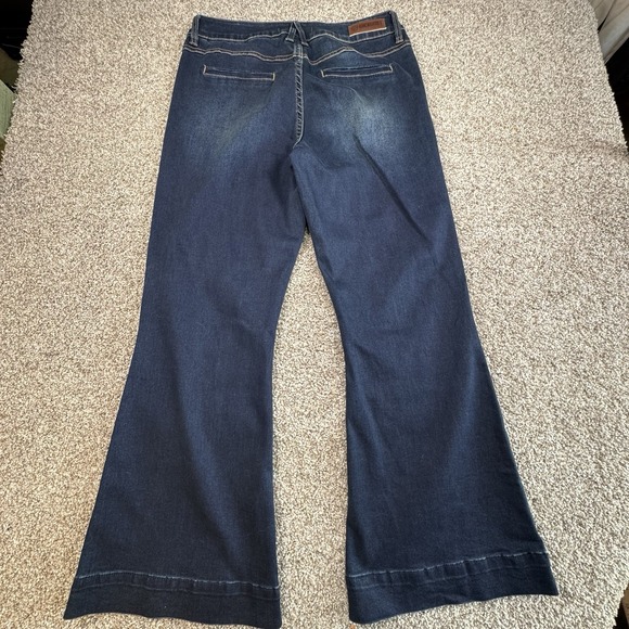 Rock & Roll‎ Cowgirl Denim Jeans High Rise Trouser Women's 34x30 Dark Blue - Picture 4 of 7